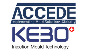 A logo for the accedit and kebo mold technology.