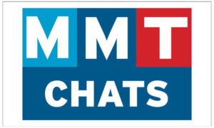 A blue and red sign with the words mmt chats