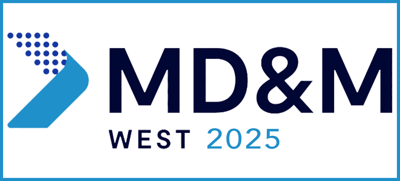 A blue and white logo for md & m west 2 0 2 5.