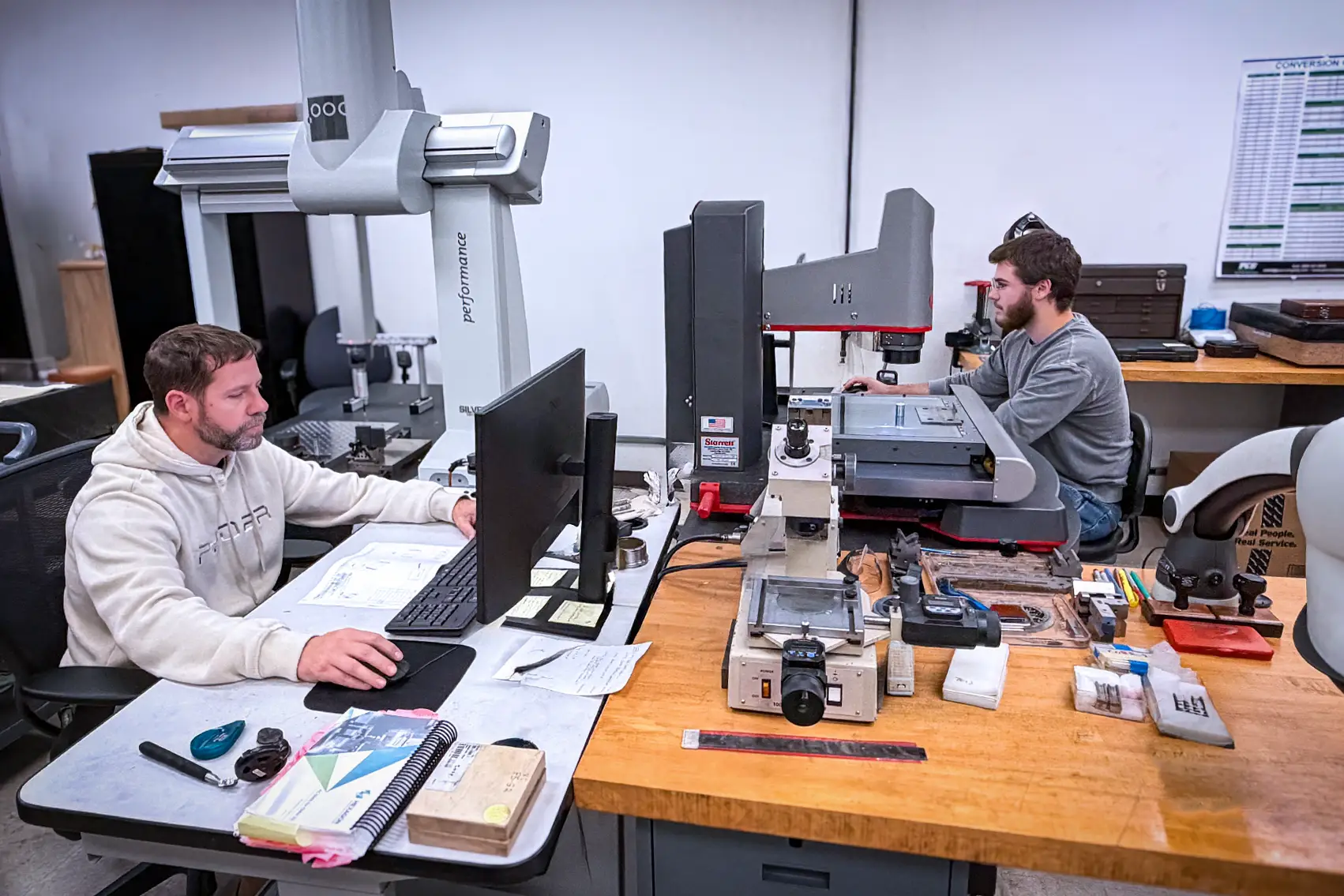 Accede technicians inspecting mold components using documented process for dimensional certification